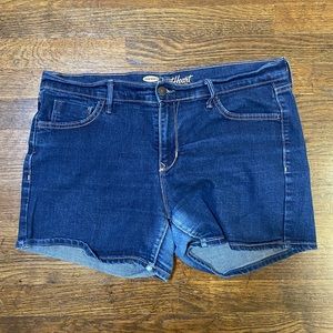 Dark wash jean shorts